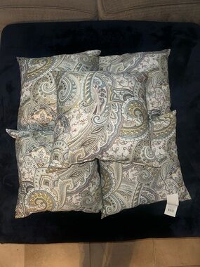 Decorative Throw Pillows Set Of 5 Home Fashions Matching Pattern Brand New